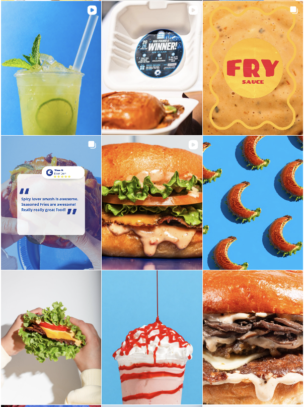 Halal Smash BRGR Instagram feed after the rebrand and new content system