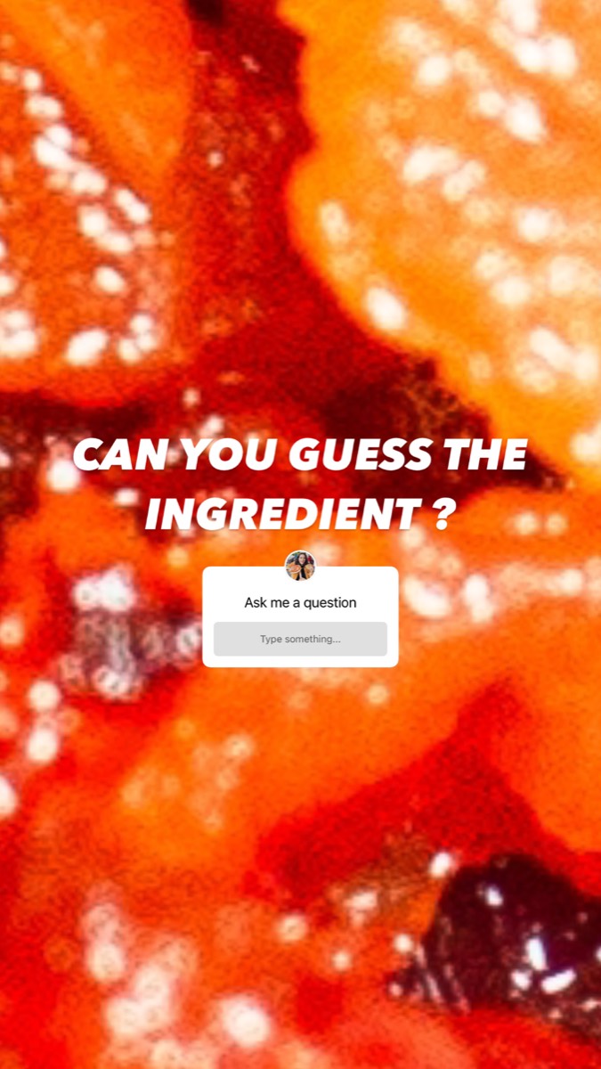 Interactive ingredient guessing social story