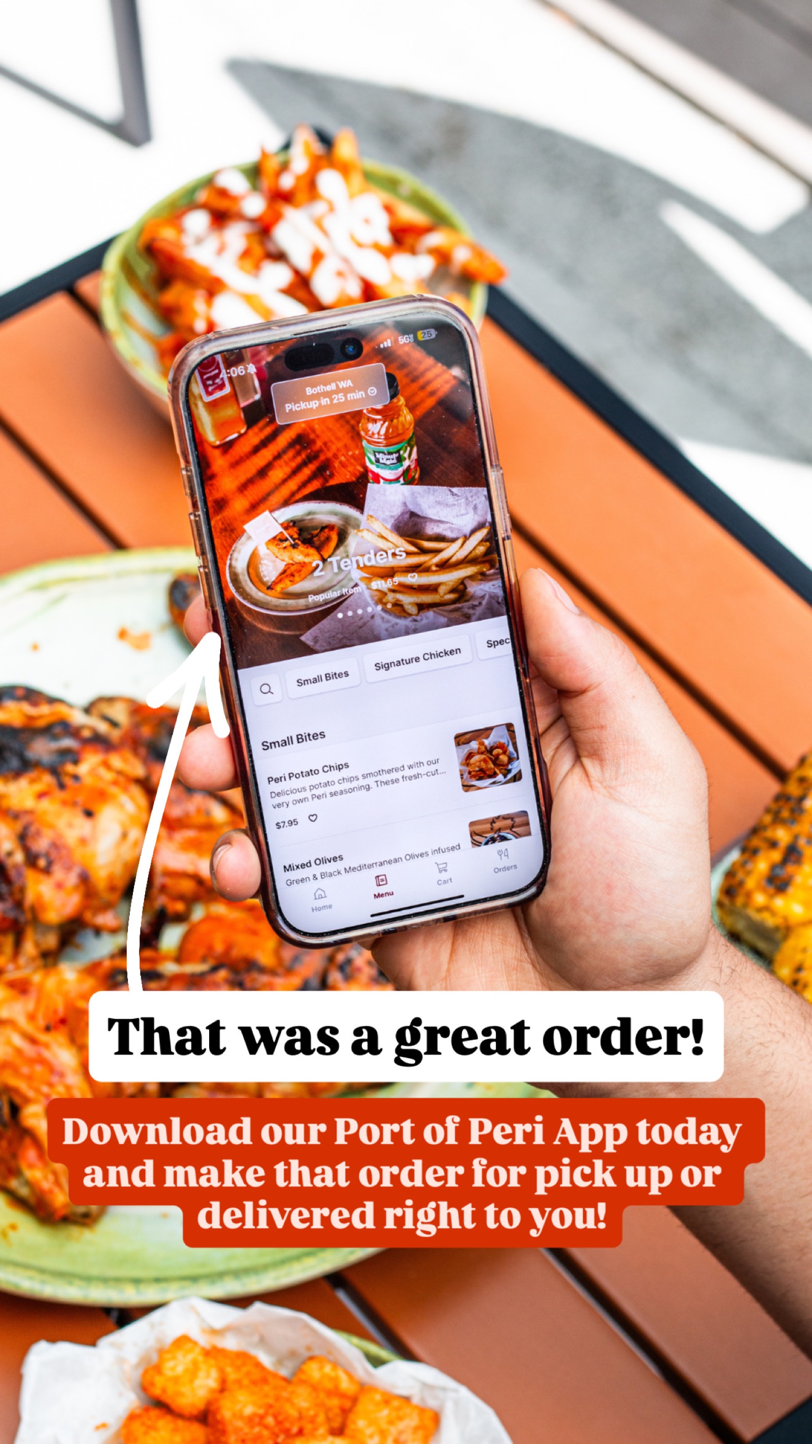 Port of Peri social story promoting mobile ordering
